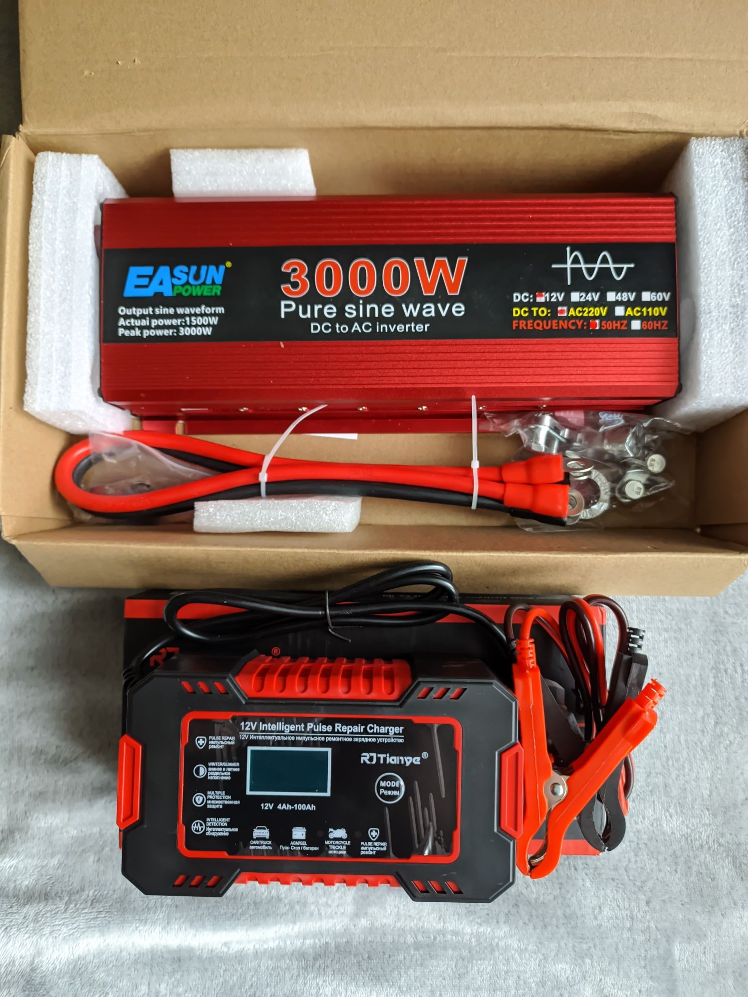 Інвертор 3000w + Зарядка з 12v на 220v чистий синус