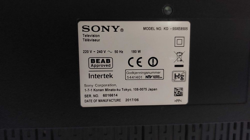 TV sony model KD-55XE8505 - cały na części