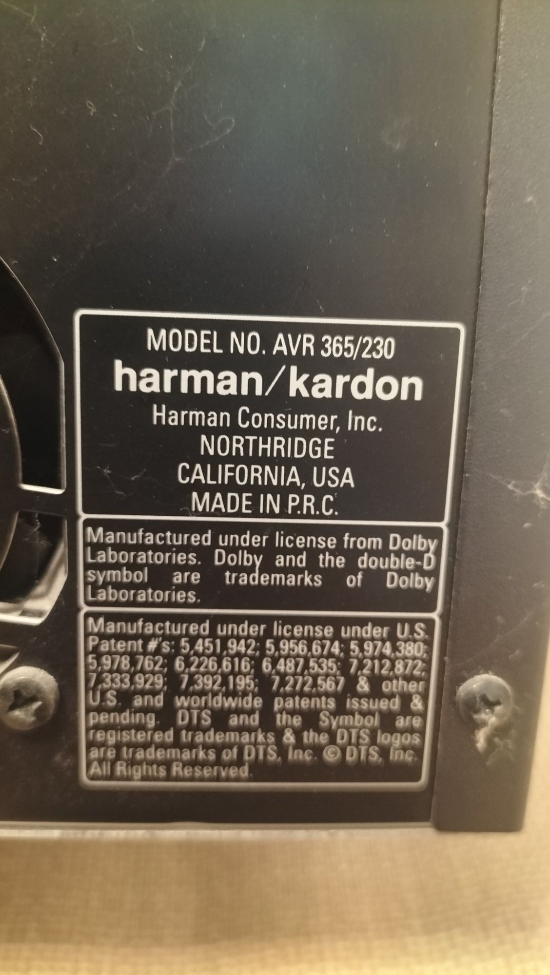 harman kardon avr 365/230