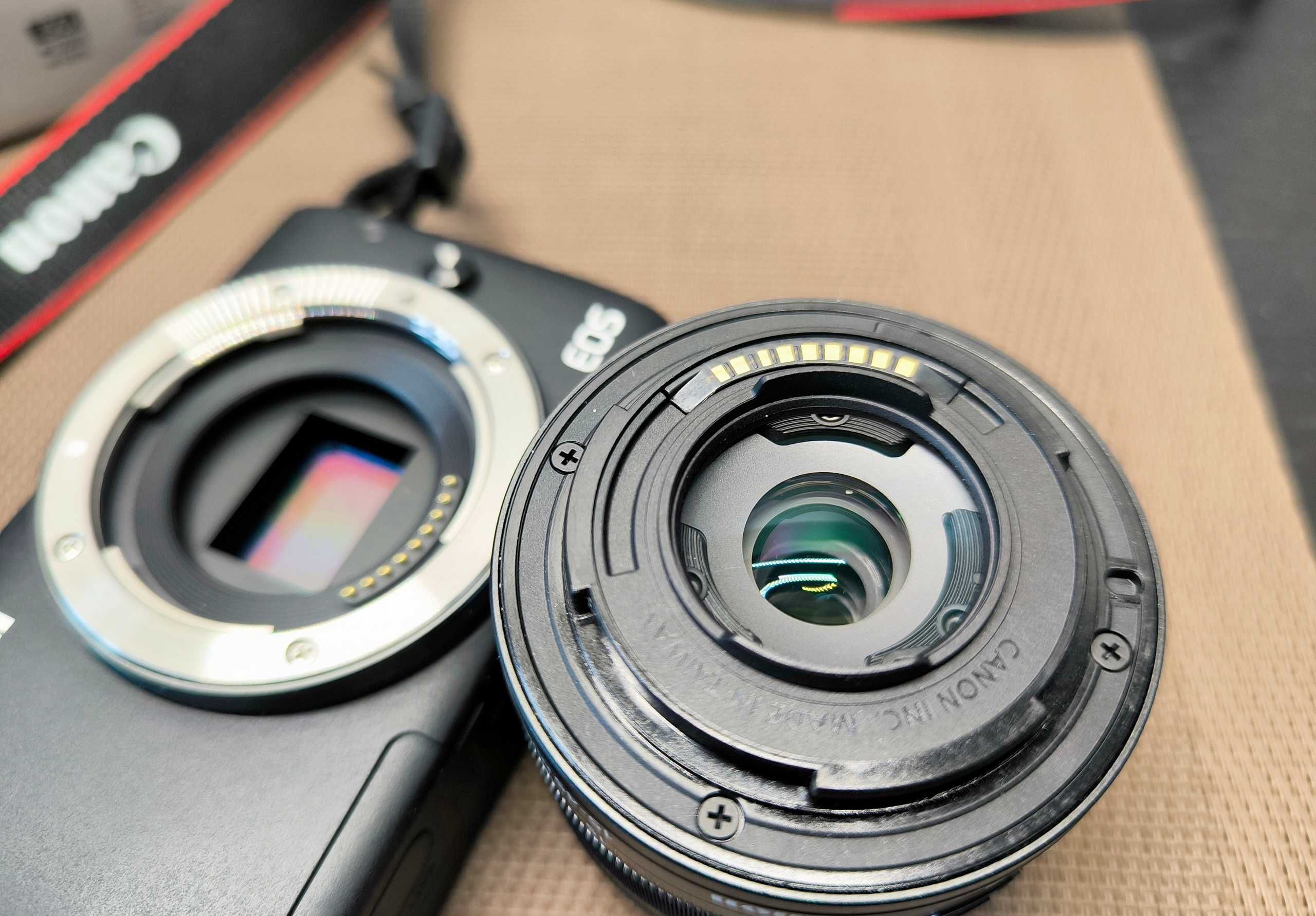 Canon EOS M10 + KIT 14-45mm + Manual F1.8 25mm + 2xAKU - JAK NOWY BOX