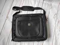 Czarna biznesowa torba na ramię na laptopa Inland 15,6" jak nowa