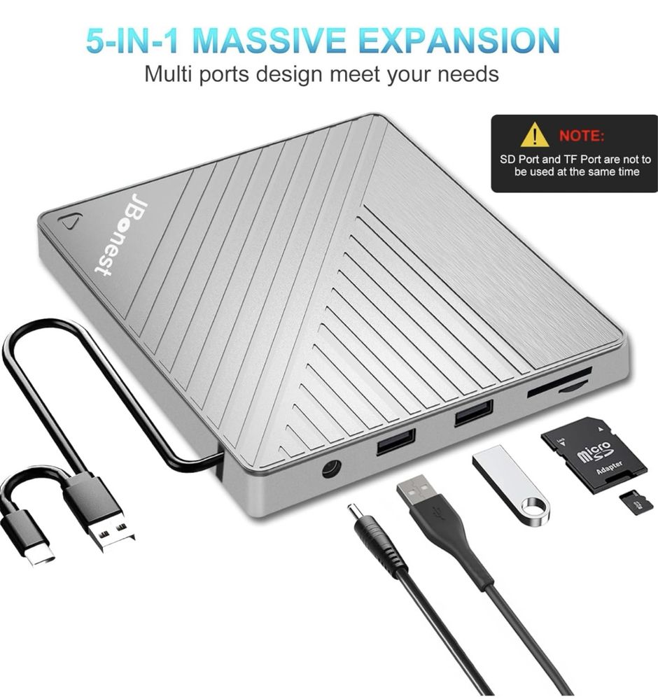 Zewnętrzny napęd CD DVD USB 3.0 typu C