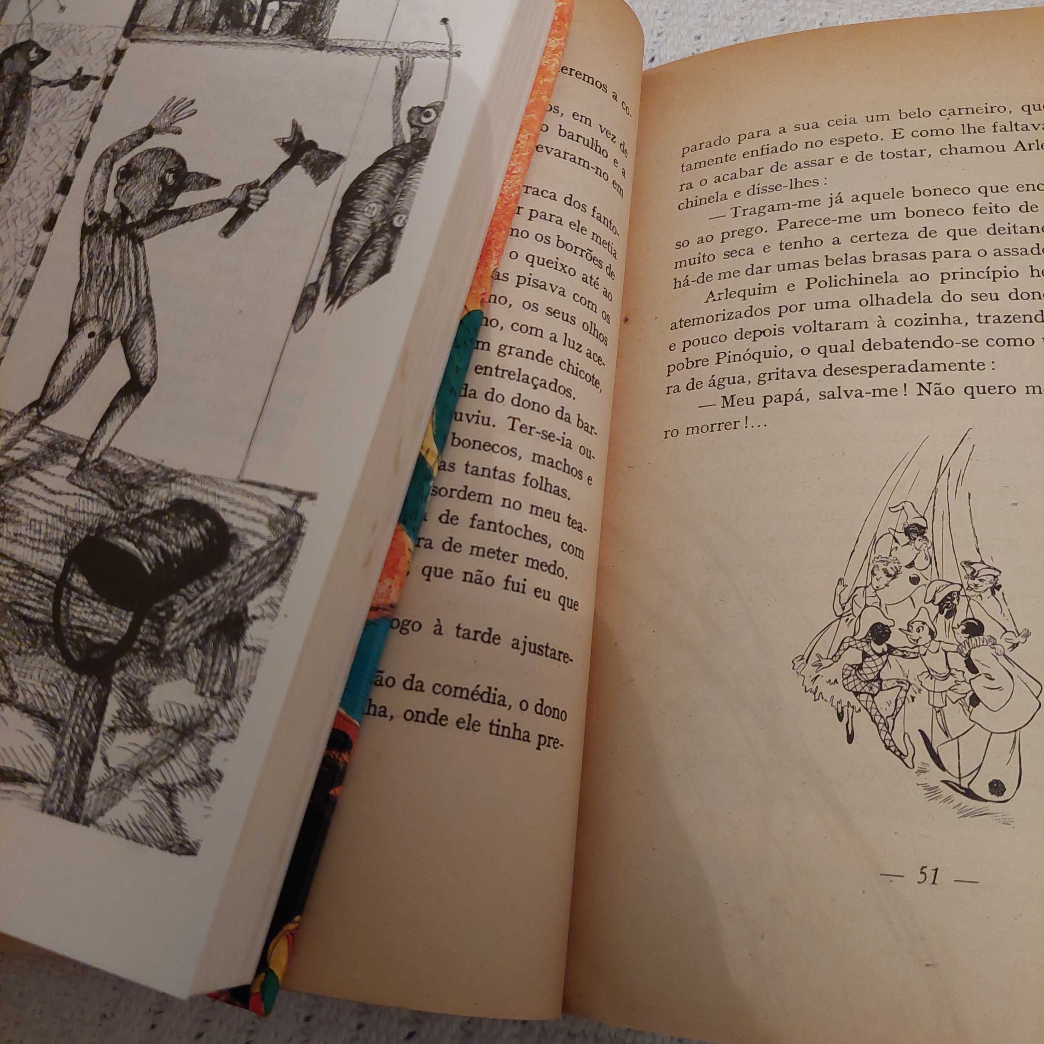 Dois livros As aventuras de Pinóquio, de Catlos Collodi