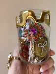 Zestaw biżuterii w słoiku myster jewelry jar mix złoto vintage retro