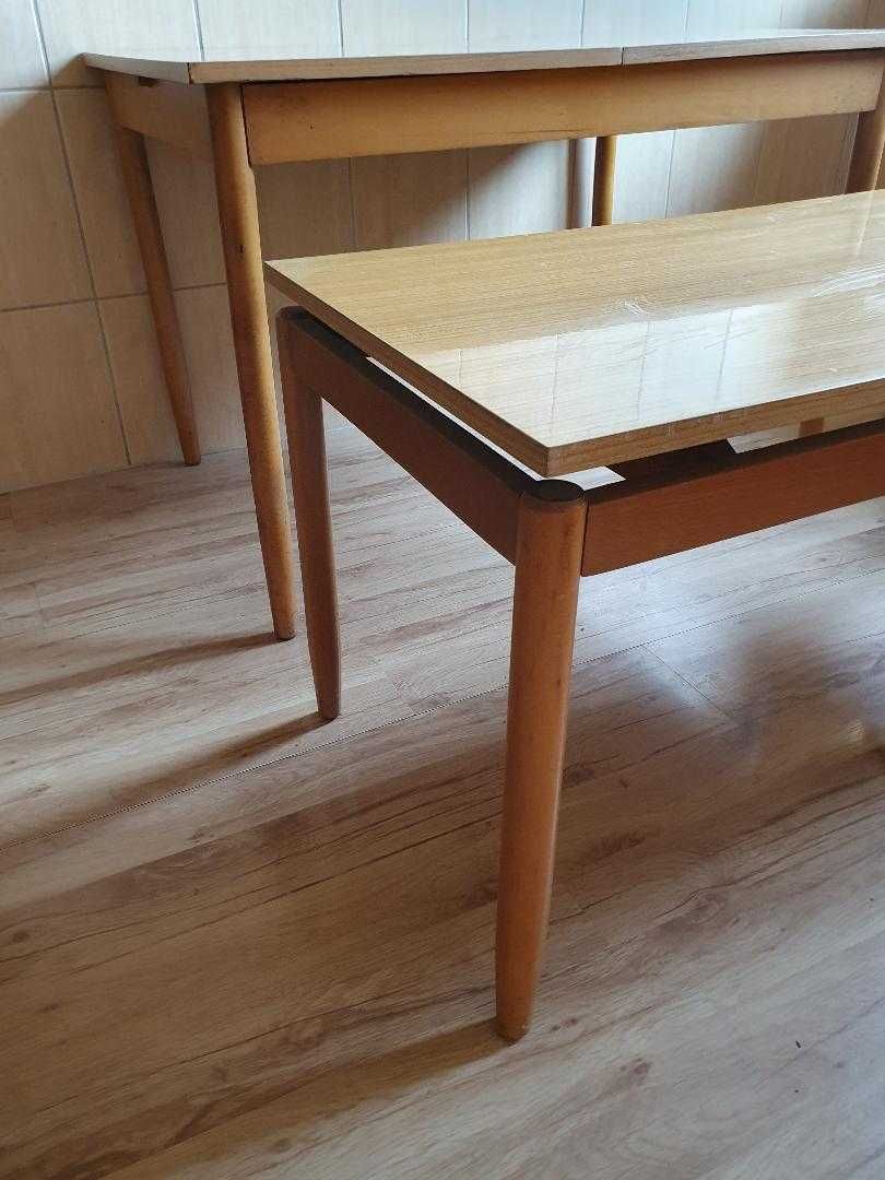 Stół + stolik kawowy PRL - zestaw