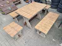 Stół betonowy ławka zestaw ogrodowy meble siedzenie