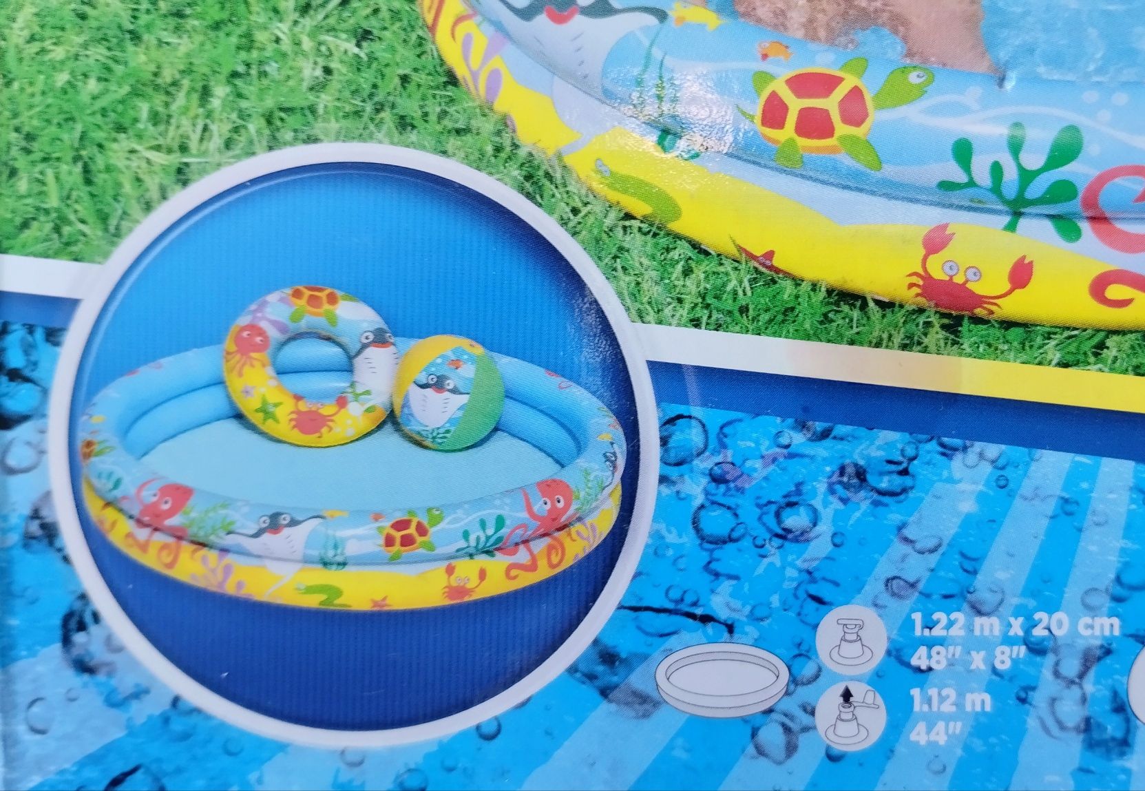 Zestaw plażowy do kąpieli - basen dla dzieci + koło + piłka