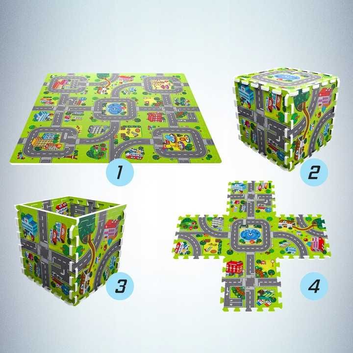 Mata piankowa puzzle - edukacyjna "miasto" dla dzieci - wyprzedaż