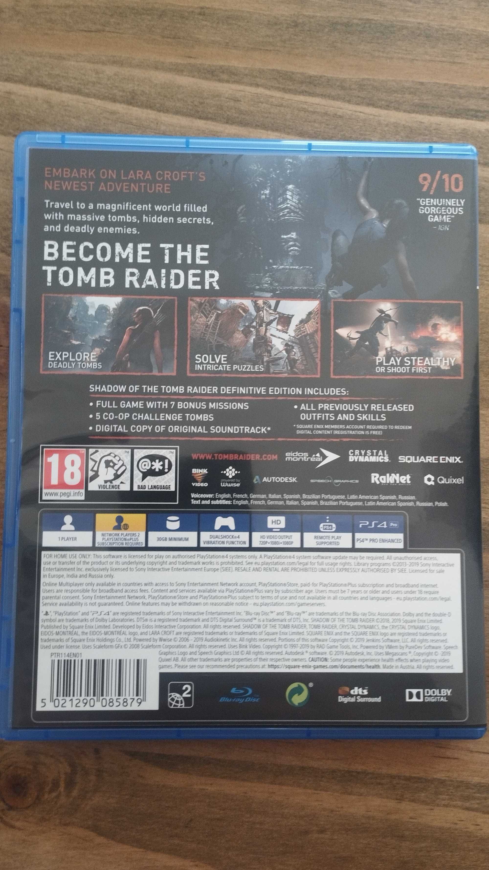 Shadow Of The Tomb Raider: Definitive Edition COMO NOVO