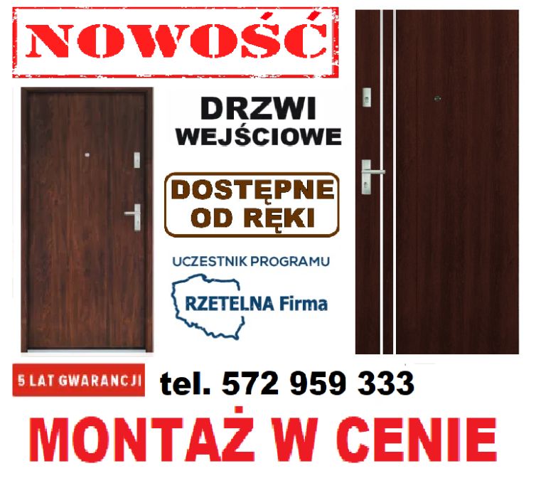 Drzwi WEJŚCIOWE-zewnętrzne do mieszkania w bloku-domu z montażem