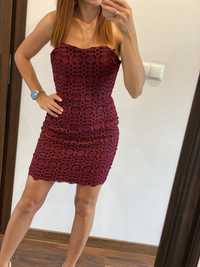 Sukienka Yoshe bordowa mini rozmiar S