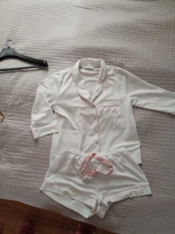 Biała piżama krótkie spodenki George rozmiar L