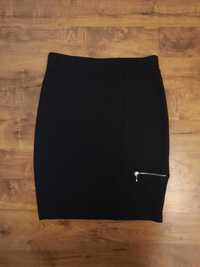 Wiskozowa czarna spódnica spódniczka z wiskozy Signature Experience S