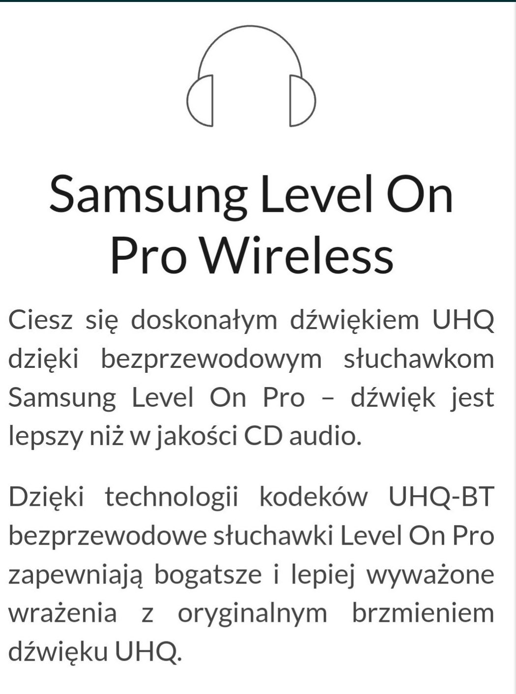 Słuchawki Bezprzewodowe Samsung Level On PRO Bluetooth Wireless Nowe