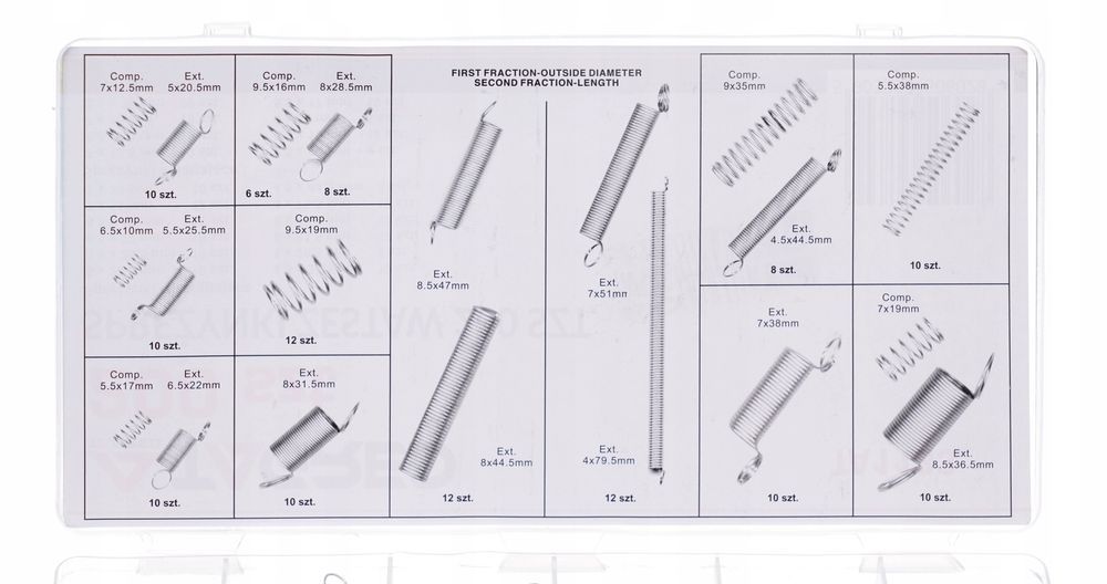 Sprężyna Sprężynki Zestaw Sprężynek 200 Szt. Mix