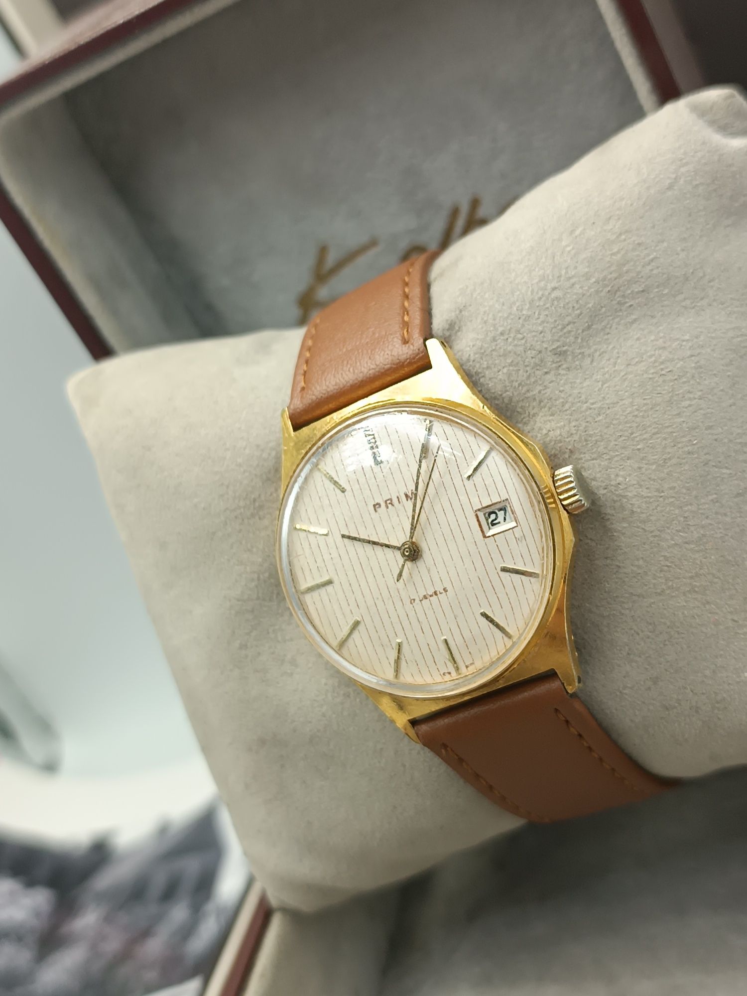 Zegarek prim mechaniczy Czechosłowacja pozłacany e
