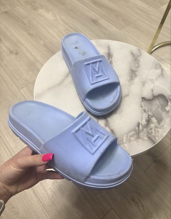 Klapki na platformie niebieskie H&M rozmiar 38