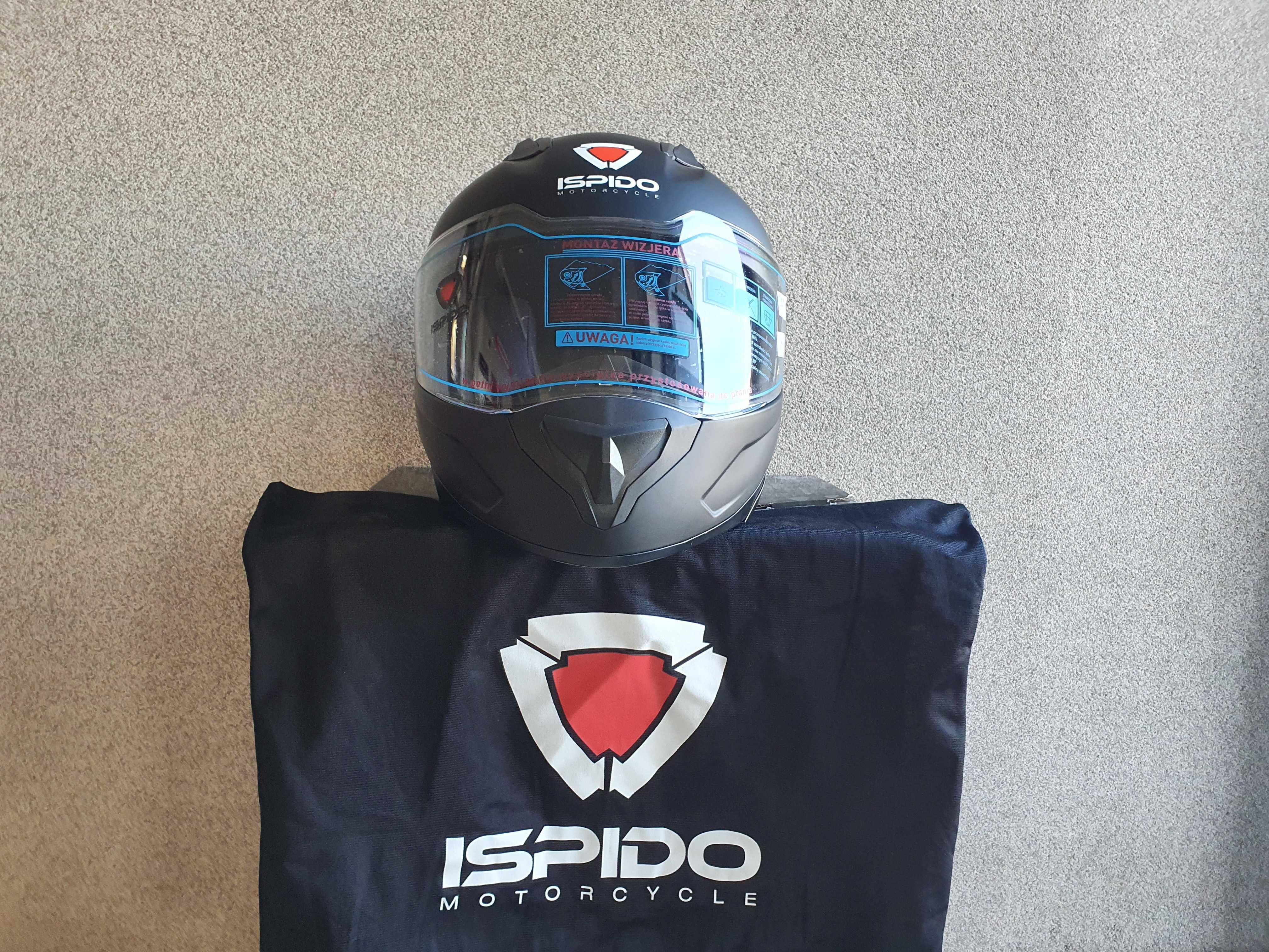 Kask integralny motocyklowy Ispido - czarny/matowy od S DO XL