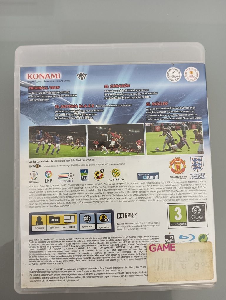 Jogo Playstation 3 PS3	PES 2014 - Pro Evolution Soccer 2014	Como novo!