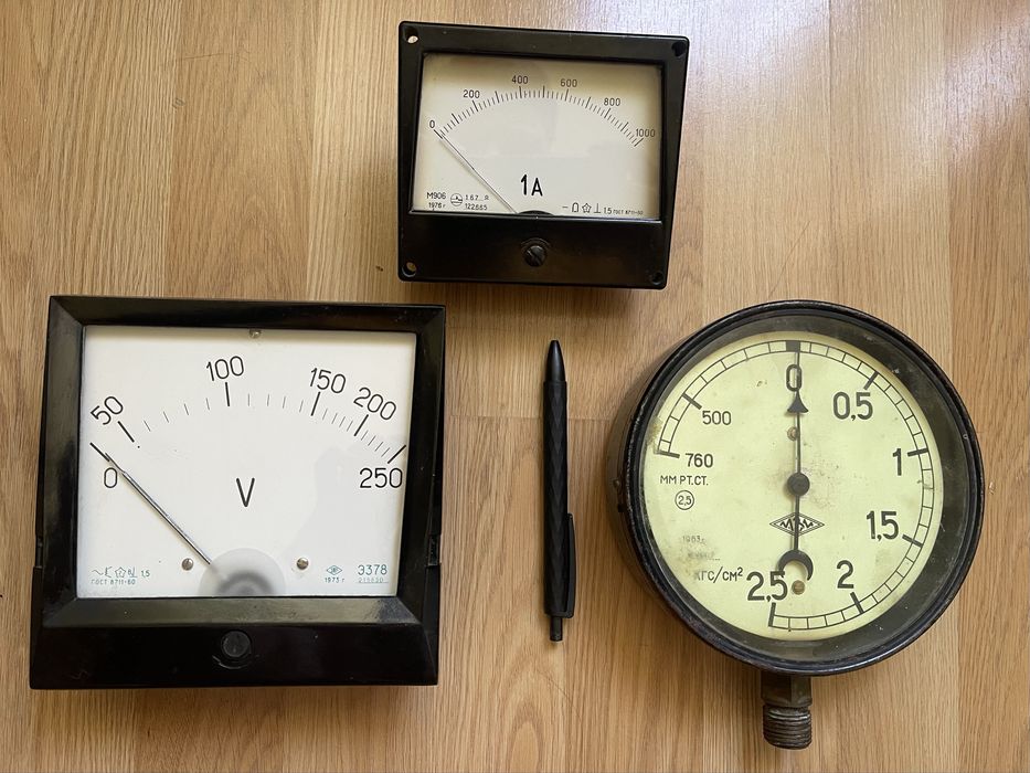Амперметр, Вольтметр, Мановакуумметр. (манометр, вакуумметр). СССР