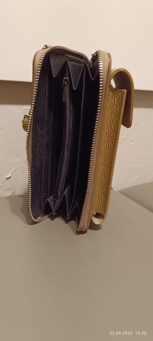 Torebka włoska skóra portfel i na telefon