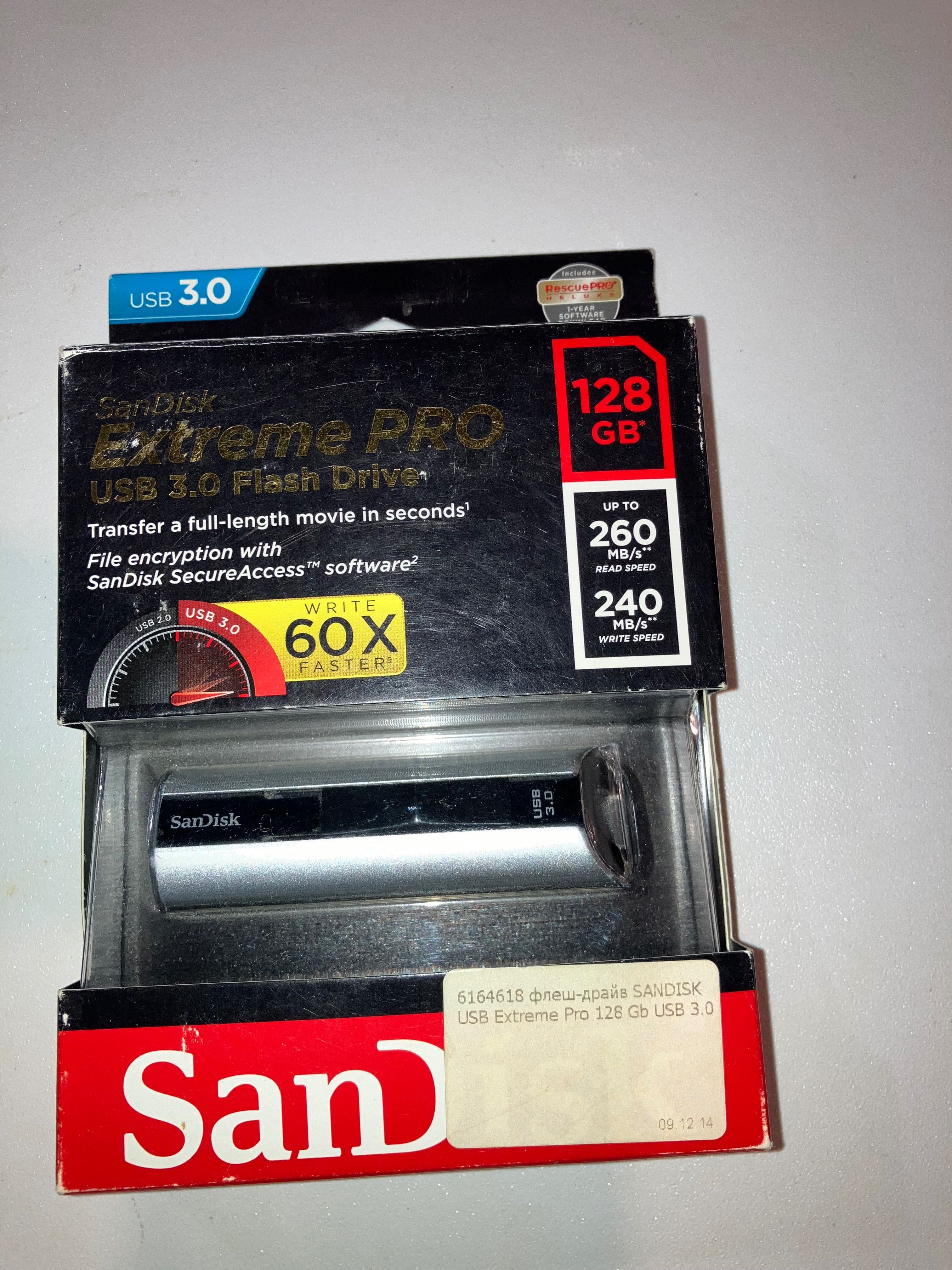 Накопитель USB 3.0 SANDISK Extreme Pro 128GB (SDCZ88-128G-G46) /флешка