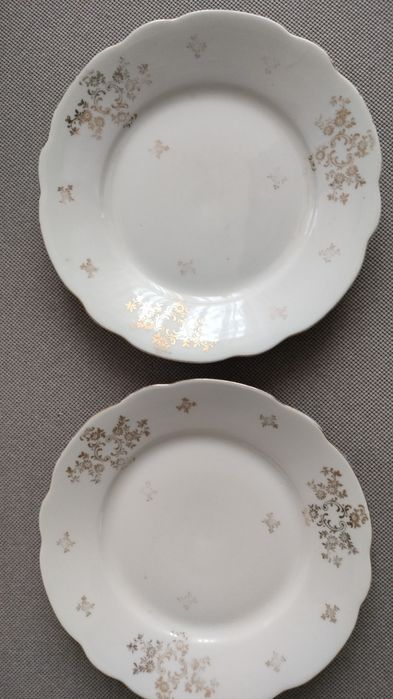 Talerzyki deserowe złocone,stare 2 sztuki