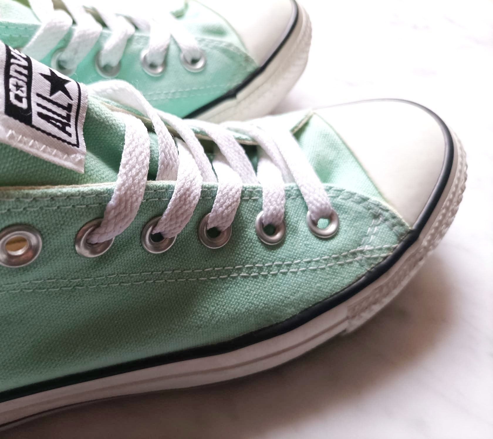 Converse oryginalne trampki All Star 38 tenisówki seledynowe białe