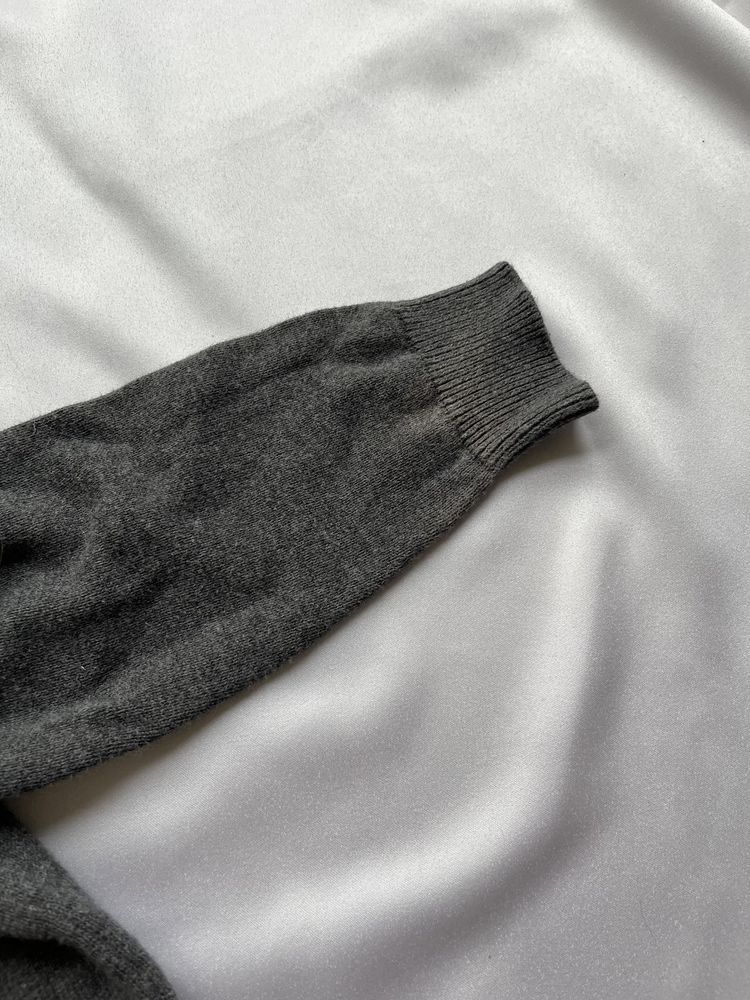 Bawełniany dzianinowy sweterek szary h&m 98/104