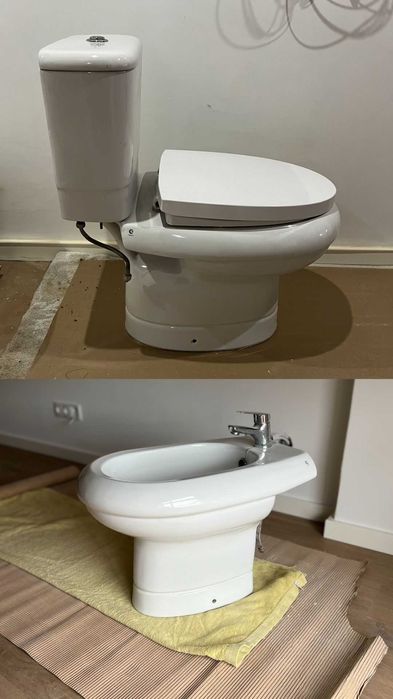 Conjunto Sanita  + Bidé Estaco com Autoclismo e Torneira – bom estado