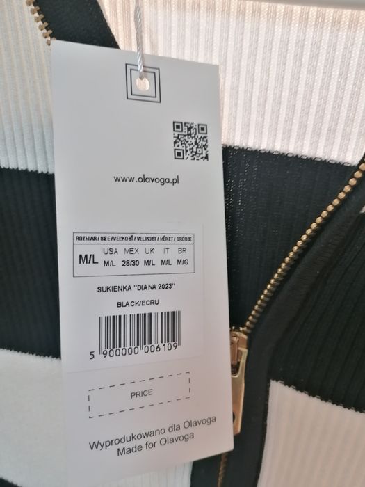 Sukienka OLAVOGA DIANA 2023 czerń/ecru