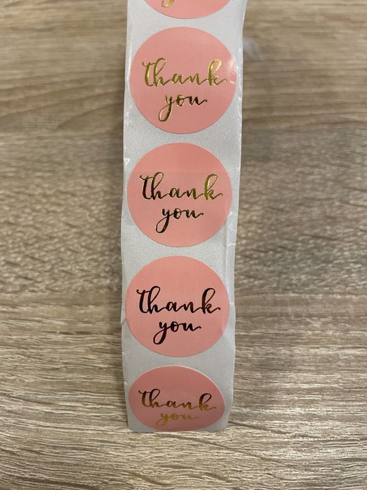 Autocolantes / Stickers em rolo "thank you" para Festas / Neg
