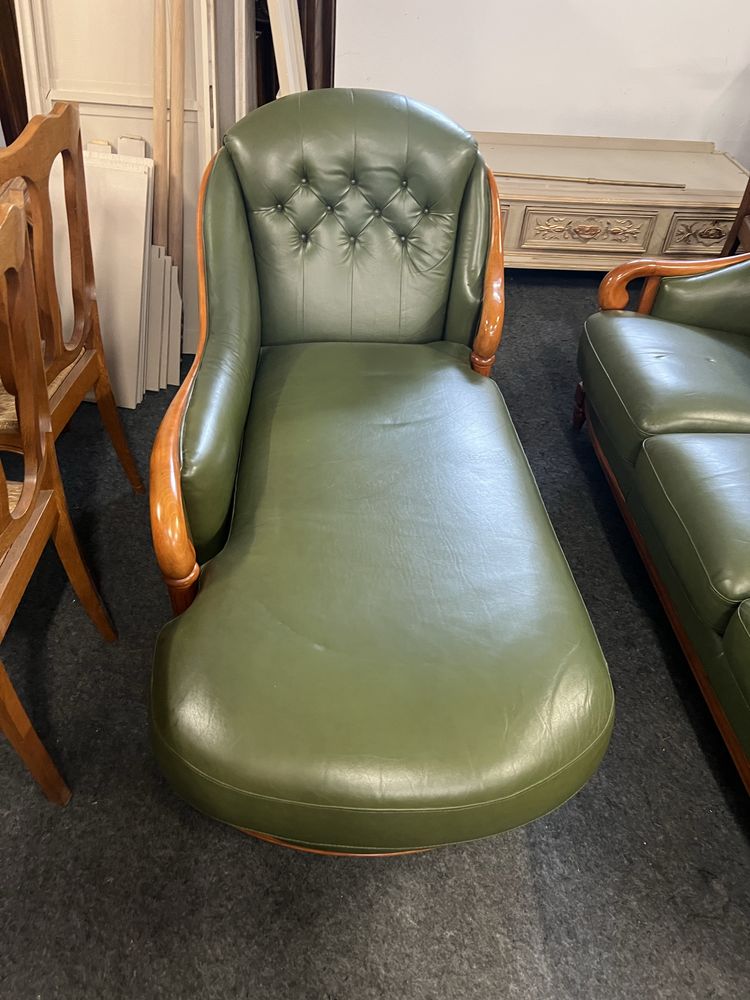 Sofa skórzana z szezlongiem/Komplet/Raty