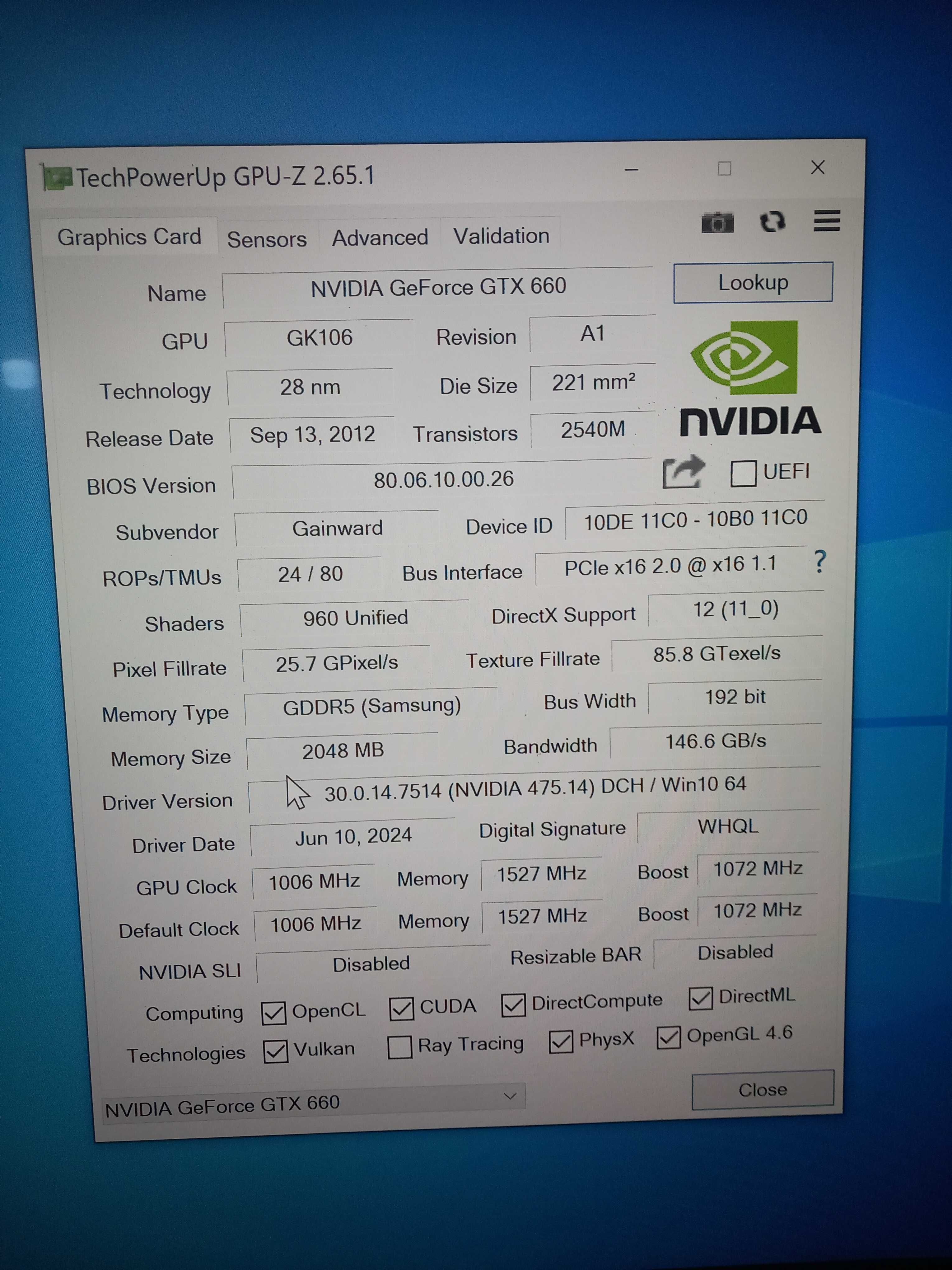 Placa gráfica GTX 660 GDDR5 2GB