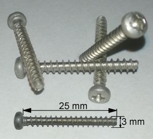 Wkręty do drewna/tworzyw 3 x 25 A2
