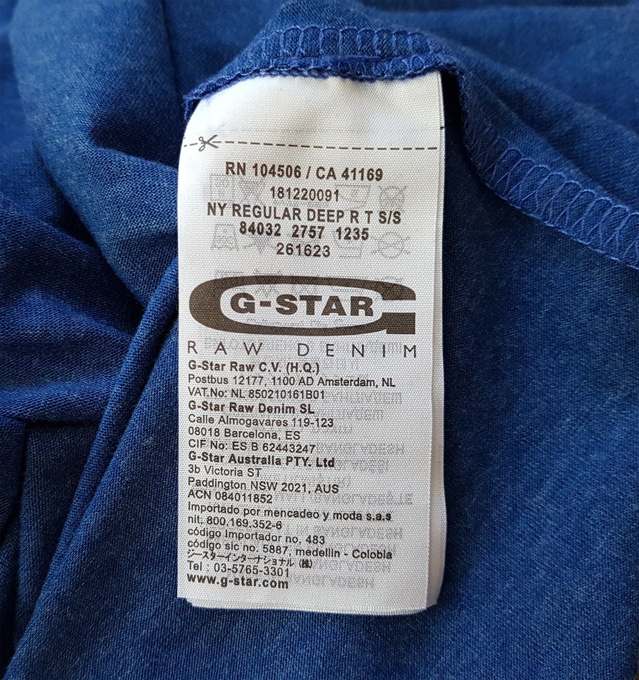 G-STAR RAW футболка синяя Оригинал размер S