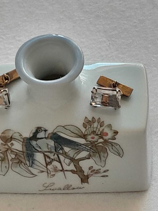 Ozdobna obraczka recznie malowana żywica