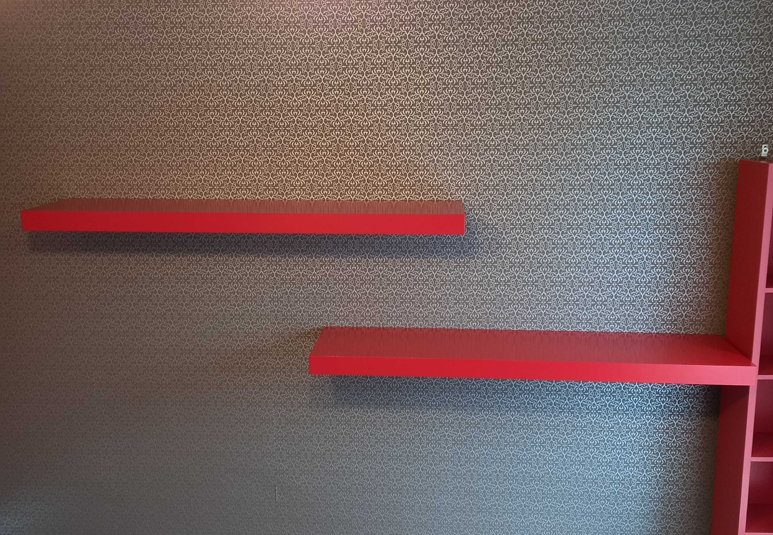 Regał IKEA wąski - 2 szt  + 4 półki ( 2 czerwone i 2 żółte )