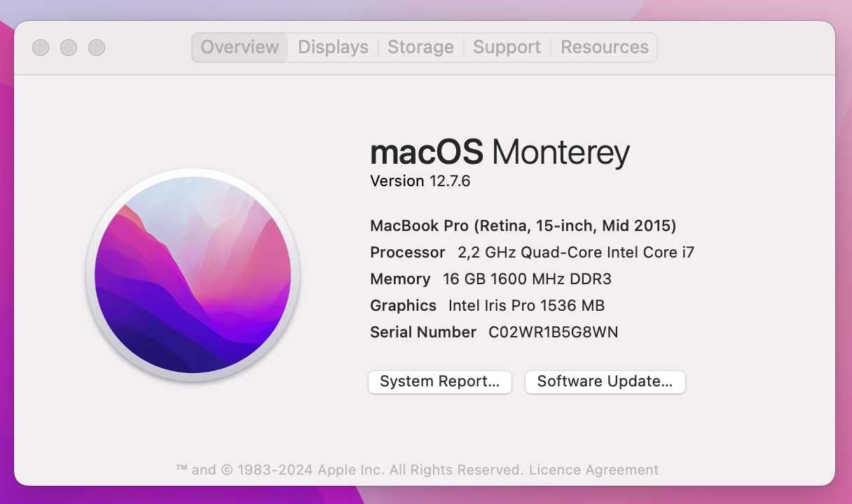MacBook Pro Retina 15" CPU i7-4770HQ RAM 16GB SSD 480GB