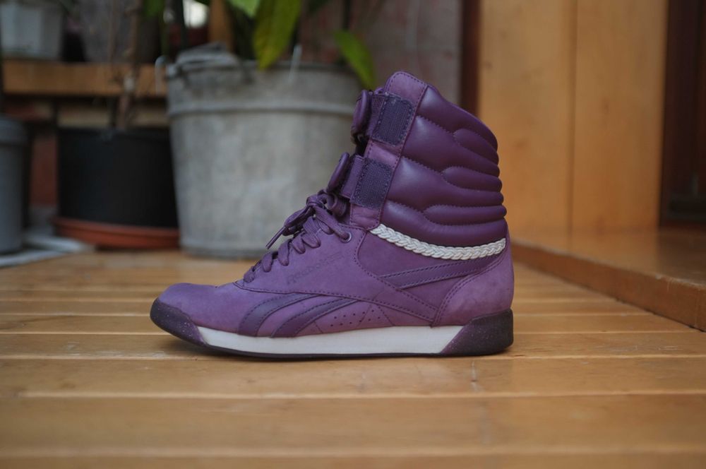 fioletowe sneakersy adidasy Reebok Alicia Keys Dubble Bubble vintage