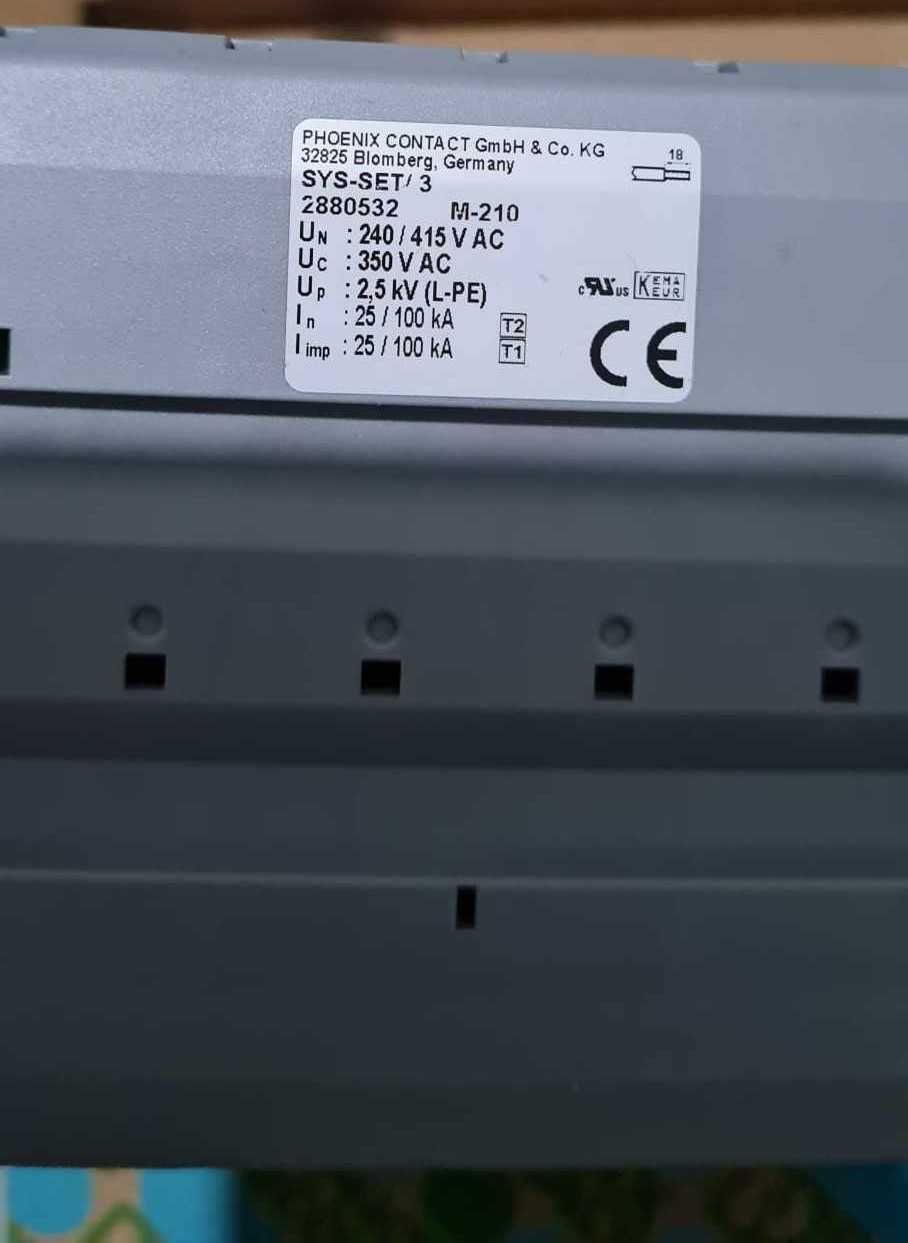 Odgromnik Ogranicznik Przepiec Phoenix Contact Typ 1 Sys-Set/3