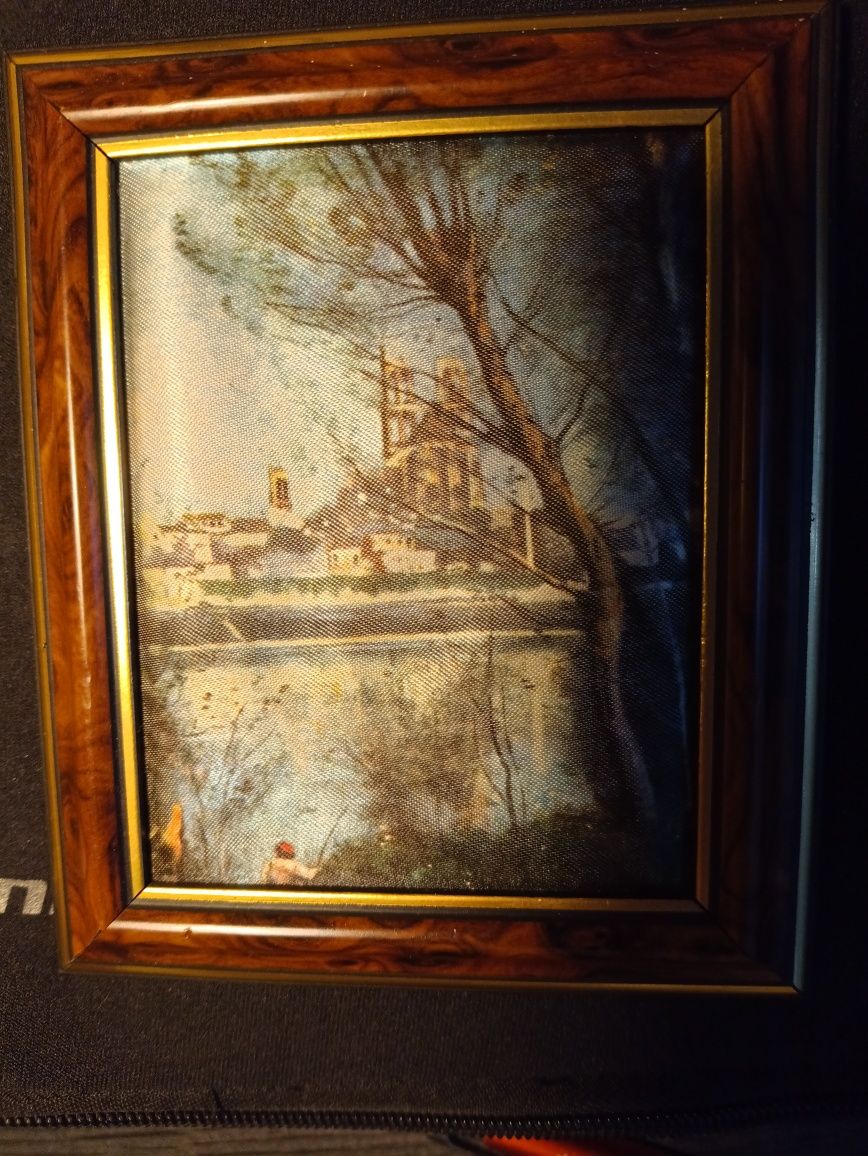 Nad jeziorem - J.Corot , Katedra w Mantea - J.Corot