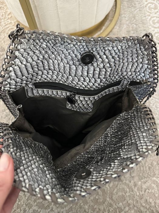 Сумка в стилі stella mccartney жіноча з імітацією зміїної шкіри