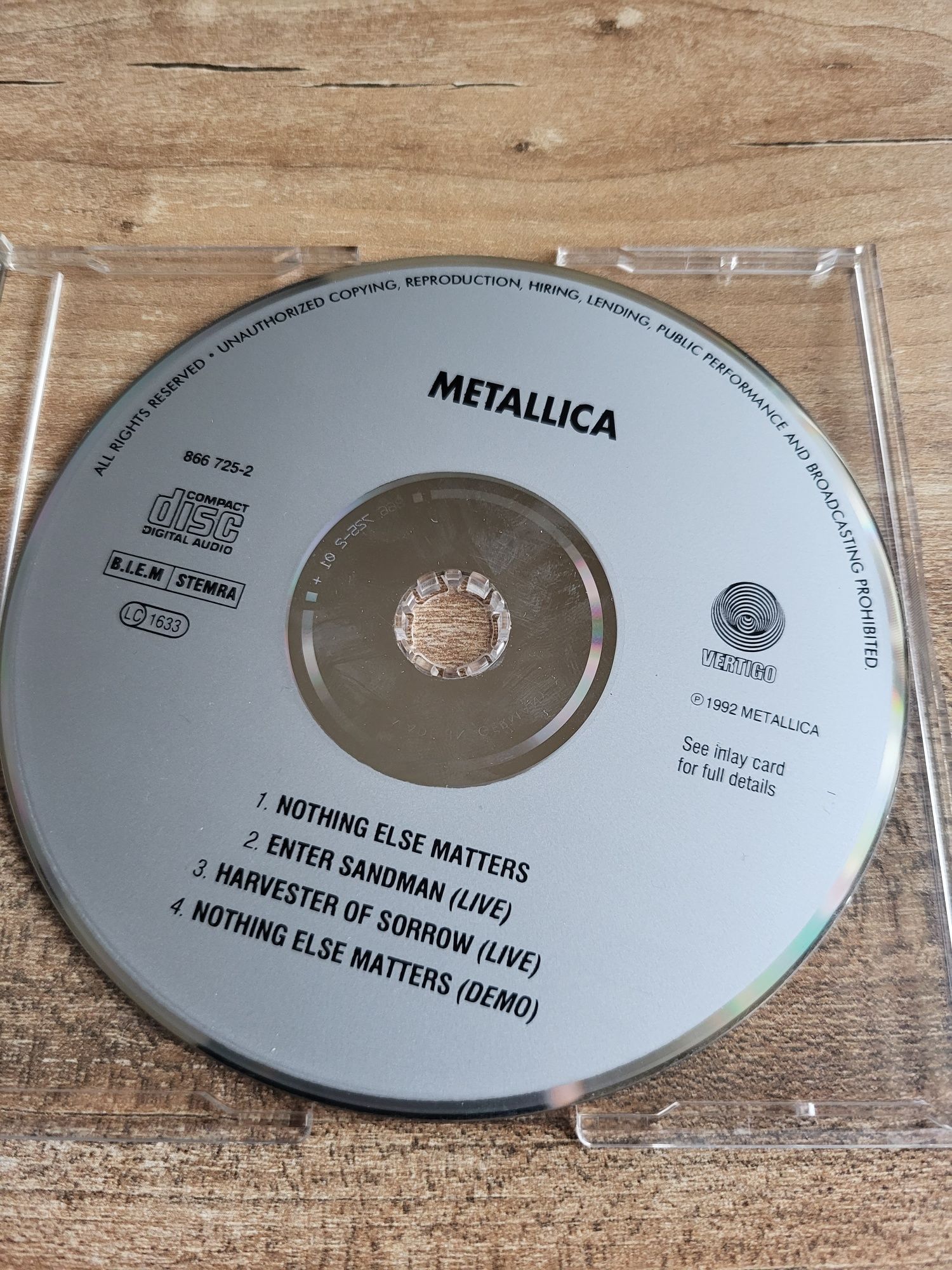 Metallica Nothing Else Matters singiel cd