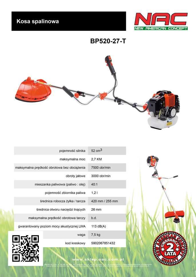 NAC PROFESJONALNA Kosa spalinowa 3,8KM BP620-38KA