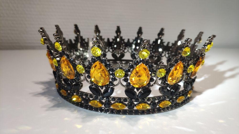 Корона на торт 15;14;12,5;6;5;3 см, глітер (блистівки), топер