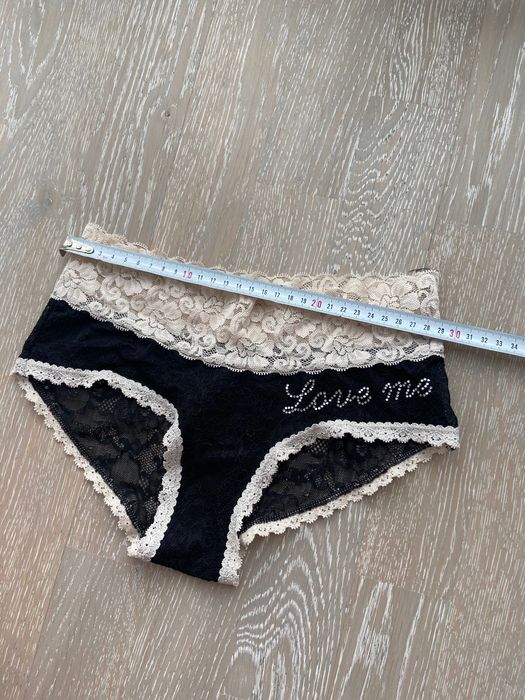 Kappahl majtki koronkowe czarne z cyrkoniami xs s