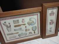 Quadro casa banho bordado