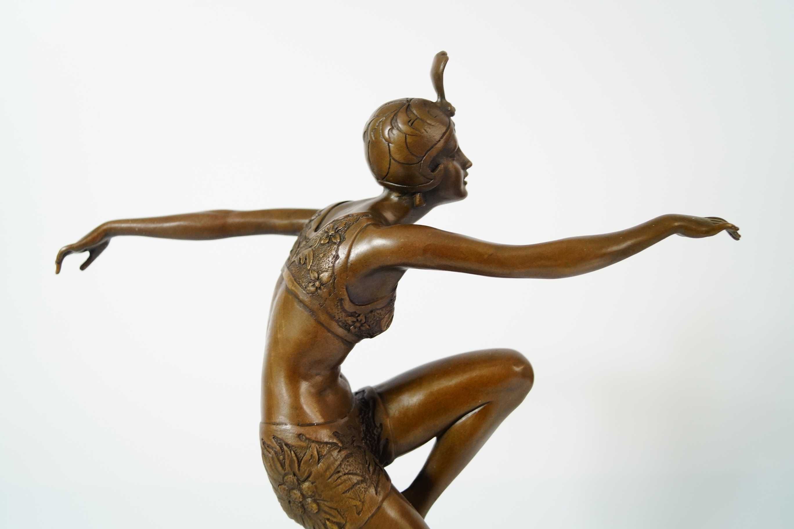 Rzeźba Figura z brązu TANCERKA Preiss Art Deco