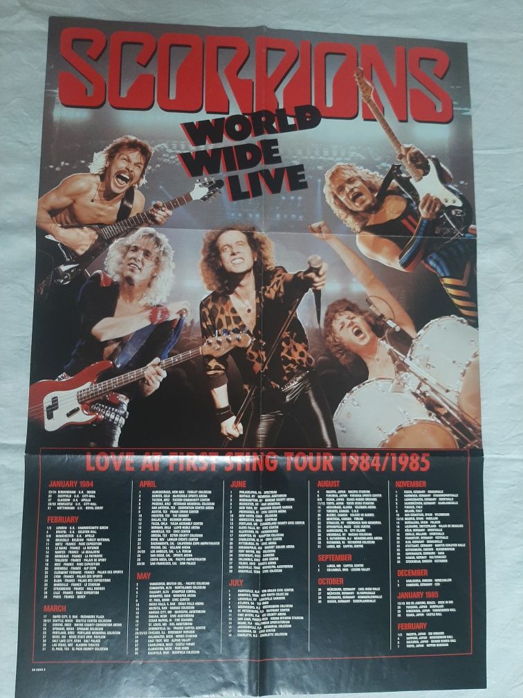 Plakaty zespołów Black Sabbath 1975r.Scorpions 1985r. ceny 60 zł szt.